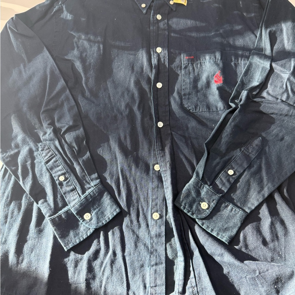 Nautica Dark Blue Casual Button-Down Shirt